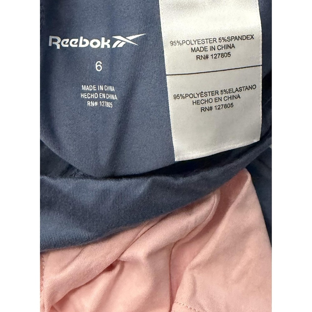 Reebok Active Outfit Set Girls 6 Pink Blue Tie Front‎ Tee Pants Elastic Waist - Picture 6 of 10